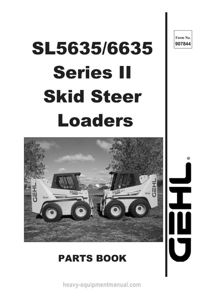 Gehl SL6635 SL5635 Skid-Steer Loader (907844F) Parts Manual Download PDF