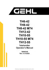 Gehl TH6-42 TH8-42 TH8-42 M74 TH12-42 TH10-55 TH10-55 M74 TH12-55 Telehandler Operator Manual 50940740A