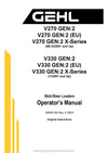 Gehl V270 V330 GEN2 Skid Steer Loader (50950150K) Operator Manual PDF