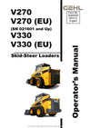Gehl V270 V330 Skid-Steer Loader (50950000) Operator Manual PDF