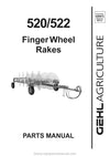 Gehl 520 522 Finger Wheel Rakes Parts Manual Download PDF