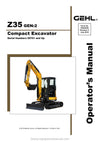 Gehl Z35 Gen2 Compact Excavator Operator Manual 50940259C PDF Download