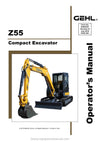 Gehl Z55 Compact Excavator Operator Manual 50940327B PDF Download