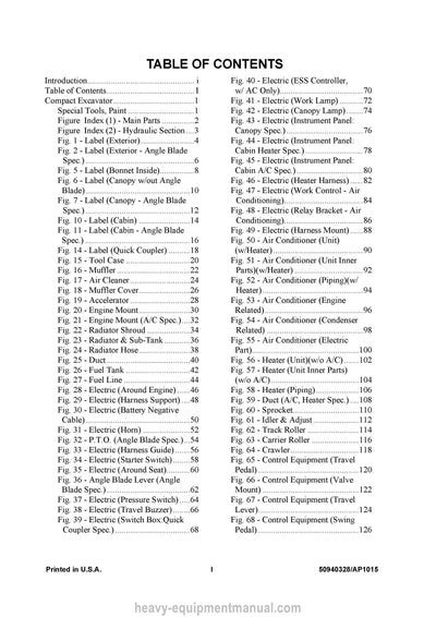 Gehl Z55 Compact Excavator Parts Manual 50940328A 2015