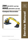 Gehl Z80 800Z Compact Excavator Service Repair Manual 50940321-A