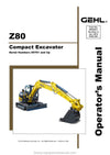 Gehl Z80 Compact Excavator Operator Manual 50940211A PDF Download