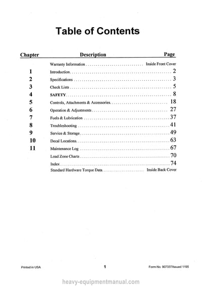 Gehl 1083 Telescopic Boom Forklift Operator Manual 907337A PDF Download