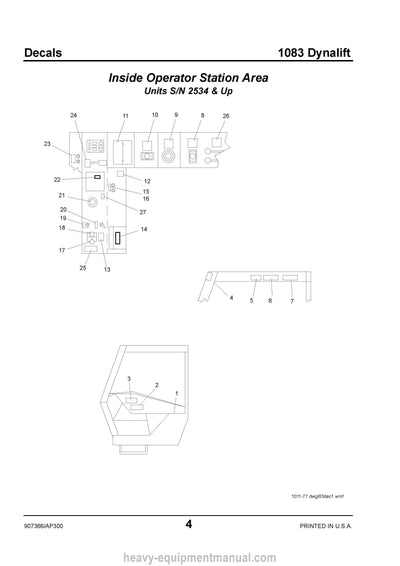 Gehl 1083 Telescopic Handler (907366A) Service Parts Manual Download PDF 