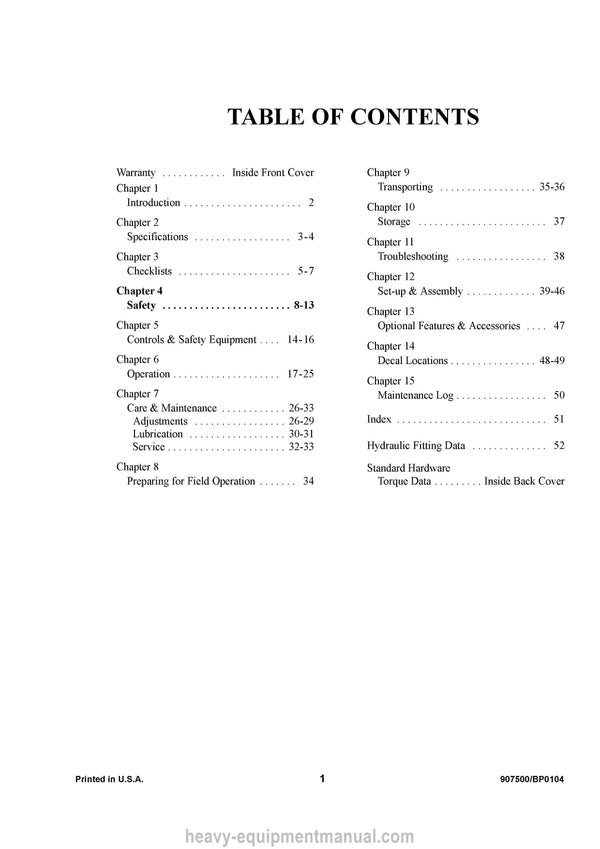 Gehl 1329 1330 Scavenger Spreader Operators Manual 907500B 2004