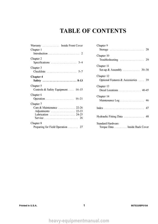 Gehl 1330 Scavenger Spreader Operators Manual 907533B 2004
