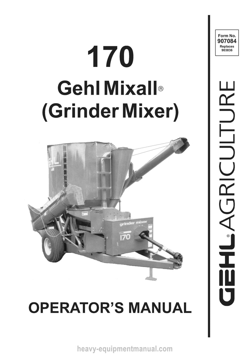 Gehl 170 Mixall Operator Manual 907084 - PDF Download