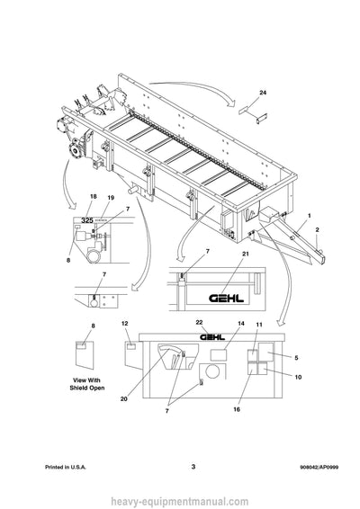Gehl 175 250 325 425 Manure Spreader Parts Manual Download 