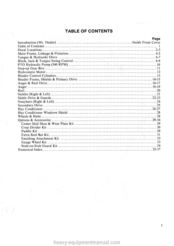 Gehl 2262 Mower Conditioner (903221) Service Parts Manual PDF Download
