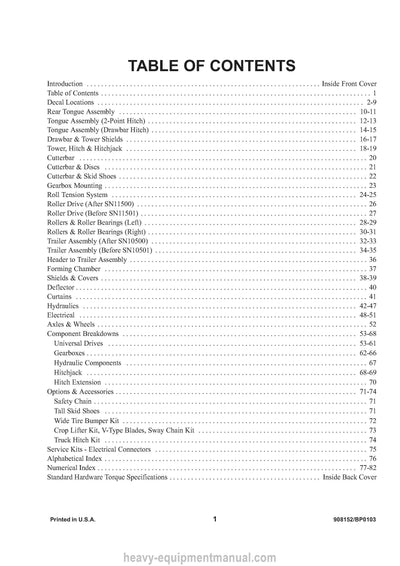 Gehl 2412 Disc Mower Conditioner Parts Manual 908152A 2003