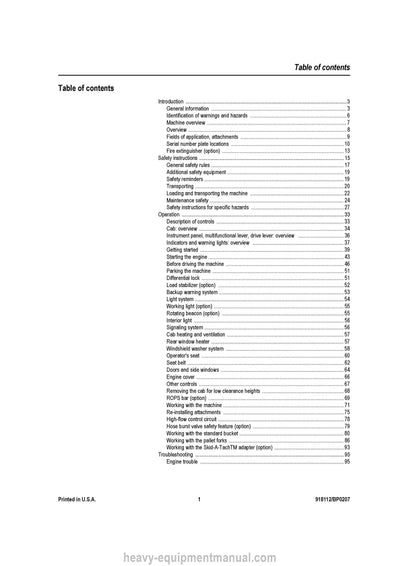Gehl 280 All-Wheel-Steer Loader Operator Manual 918112B PDF Download