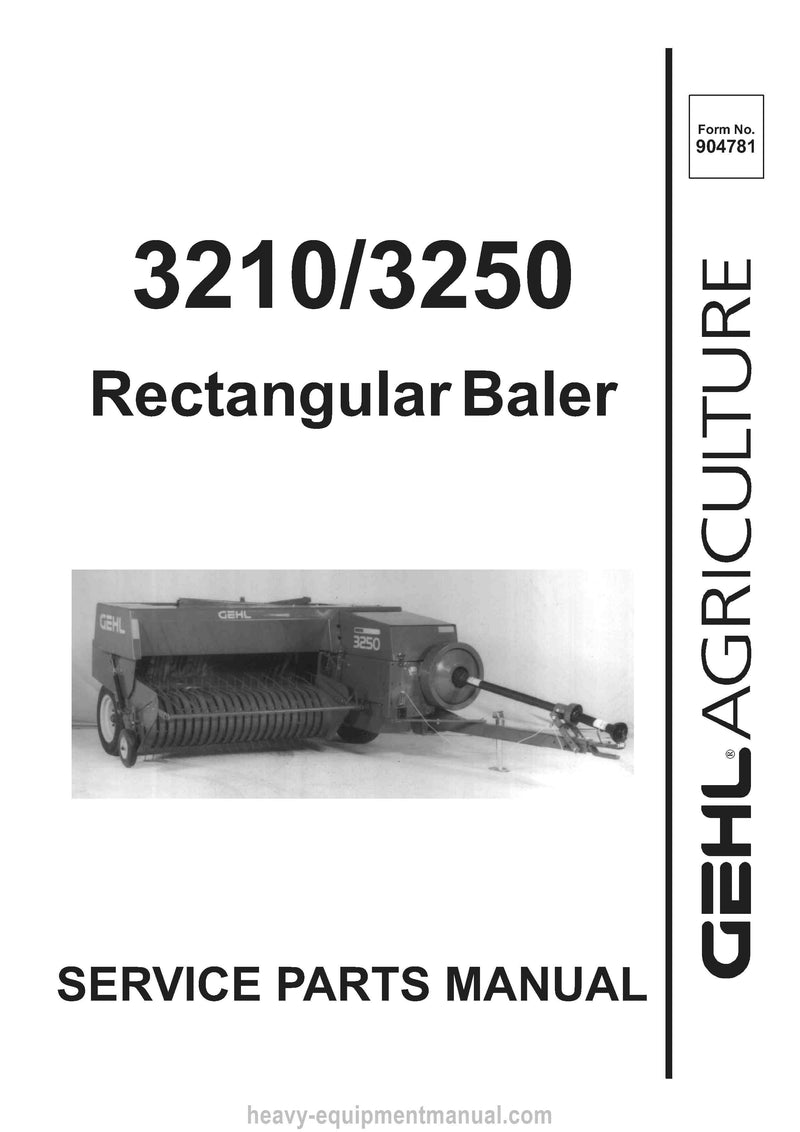Gehl 3210 3250 Rectangular Baler Service Parts Manual Download PDF