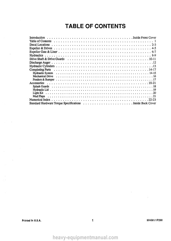 Gehl 322 Truck Mounted (904581A) Service Parts Manual PDF