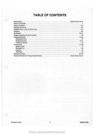Gehl 329 Truck Mounted Scavenger® II Manure Spreader Service Parts Manual 904582 1990