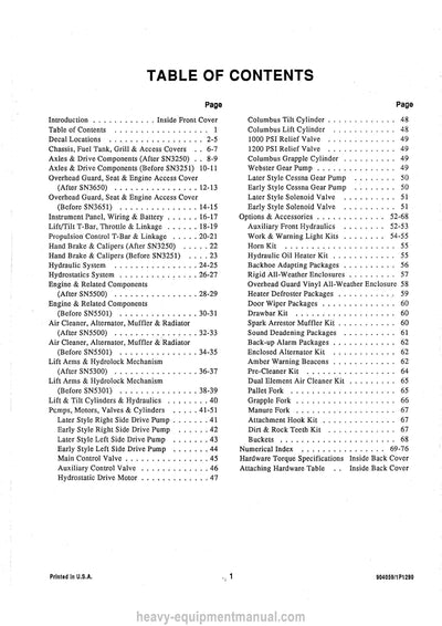 Gehl 4510 Skid-Steer Loader Service Parts Manual 904059A 