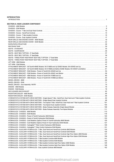 Gehl 4640E Power 2 (SN 312901 and Up) 5240E Power 2 (SN 432501 and Up) Parts Manual 50950011