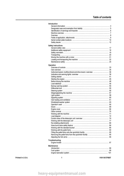 Gehl 480T All-Wheel-Steer Loader Operator Manual 918118C PDF Download