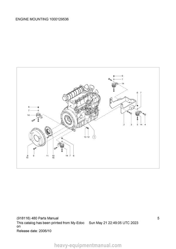 Gehl 480 Wheel Steer Loader (918116) Parts Manual PDF Download