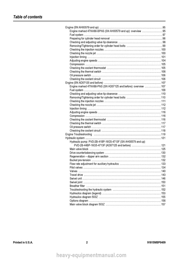 Gehl 503Z Compact Excavator Service Repair Manual 918159-B