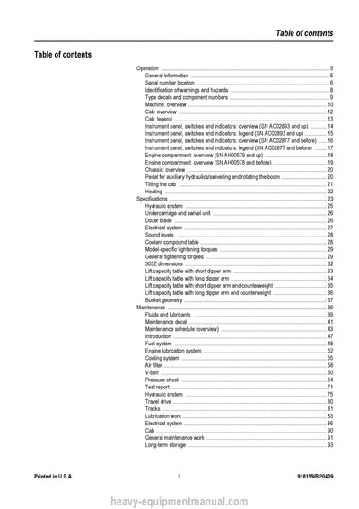 Gehl 503Z Compact Excavator Service Repair Manual 918159-B