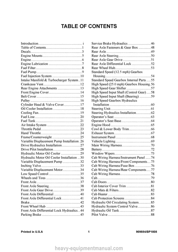 Gehl 521T Wheel Loader Parts Manual 909884B 