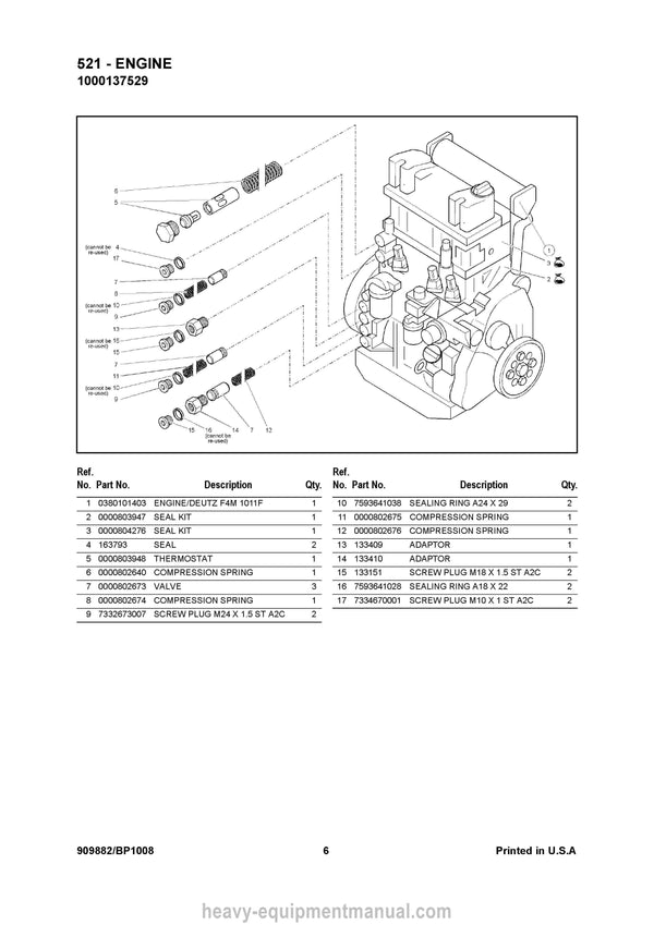 Gehl 521 Wheel Loader Parts Manual PDF Download
