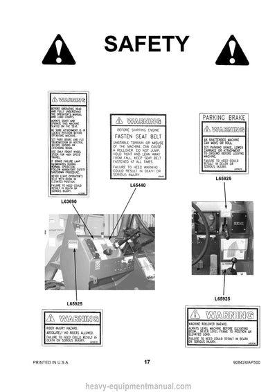 Gehl 552 553 Telescopic Boom Forklift Operator Manual 908424A PDF Download
