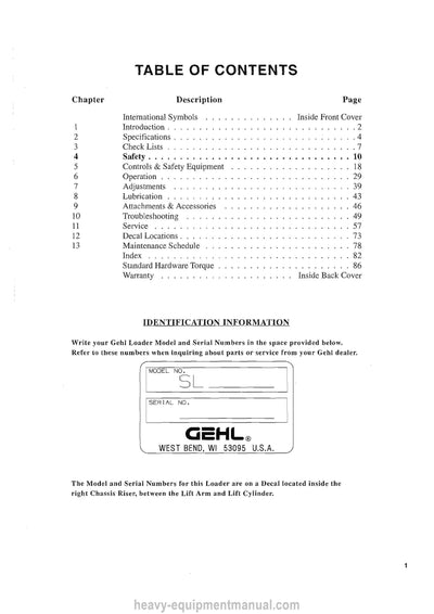Gehl 5625 Skid-Steer Loader Operator Manual 907248A - PDF Download