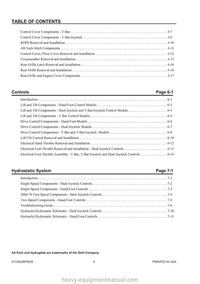 Gehl 5640E 6640E Skid Steer Loader Service Repair Manual 917292B