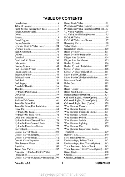 2013 Gehl 603 Compact Excavator (918072F) Parts Manual Download PDF