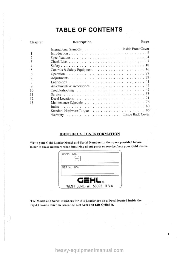 Gehl 6625 Skid-Steer Loader Operator Manual 907268A PDF Download