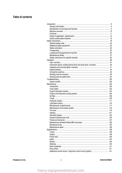 Gehl 680 All-Wheel-Steer Loader Operator Manual 918121C PDF Download