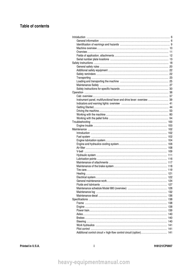 Gehl 680 All-Wheel-Steer Loader Operator Manual 918121C PDF Download