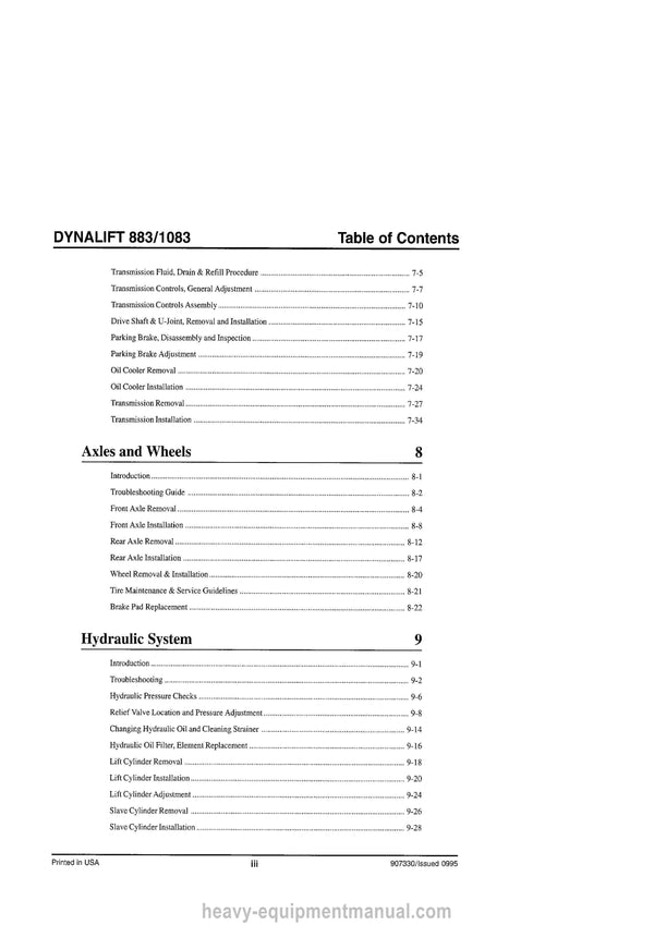 Gehl 883 1083 Telescoping Boom Forklift Service Repair Manual (907330) PDF Download