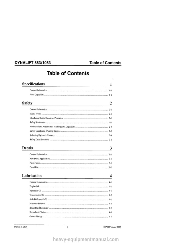 Gehl 883 1083 Telescoping Boom Forklift Service Repair Manual (907330) PDF Download