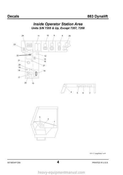 Gehl 883 Telescopic Handler (907365A) Service Parts Manual Download PDF