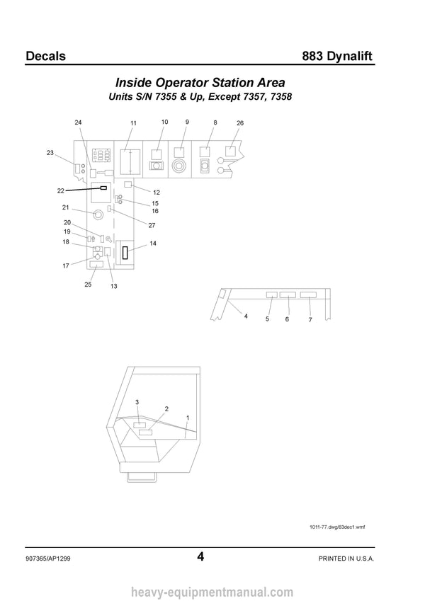 Gehl 883 Telescopic Handler (907365A) Service Parts Manual Download PDF