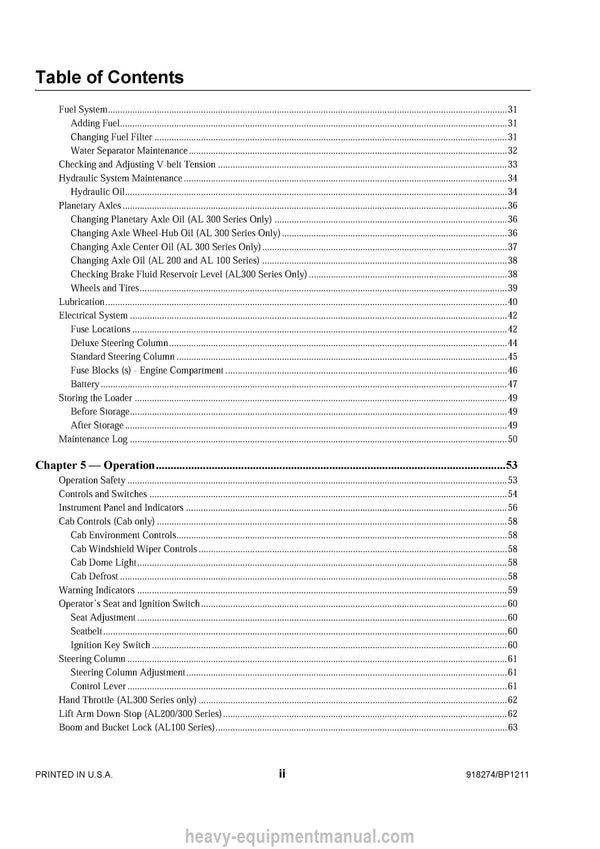 Gehl AL140 AL240 AL340 Articulated Loader (918274B) Service Repair Manual 