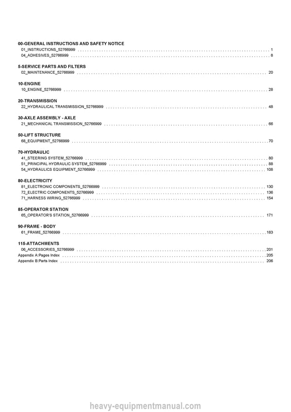 Gehl AL230 P ST5 S1 Articulated Loader (52766999) Parts Manual PDF Download