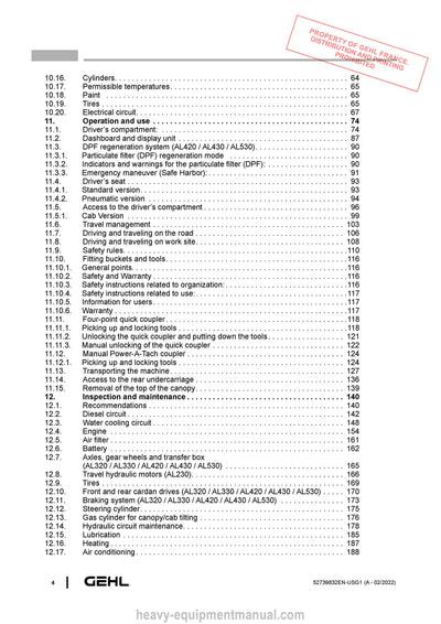 Gehl AL230 AL320 AL330 AL420 AL430 AL530 P ST5 S1 Telehandler (52739832) User Manual PDF