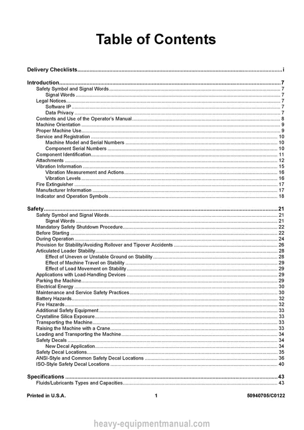 Gehl AL550 Articulated Loader (50940705C) Operator Manual PDF Download