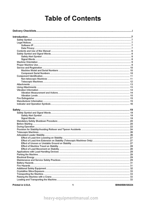 Gehl AL650 AL750 ALT750 Articulated Loader (50940508G) Operator Manual PDF