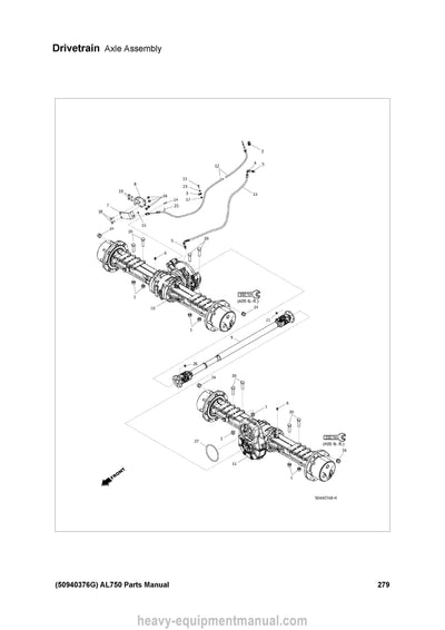 Gehl AL750 Articulated Loader Parts Manual 50940376G 2022