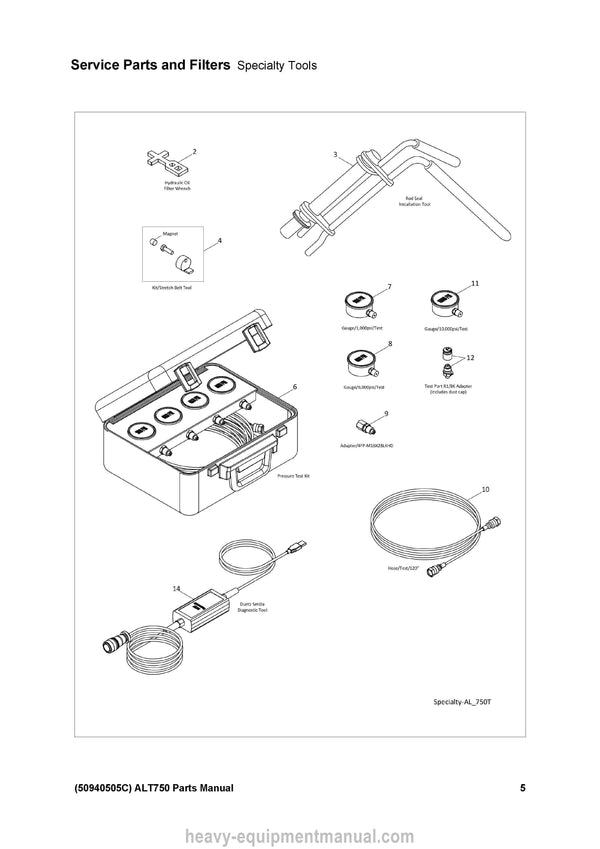 Gehl ALT750 Articulated Loader Parts Manual 50940505C 2021