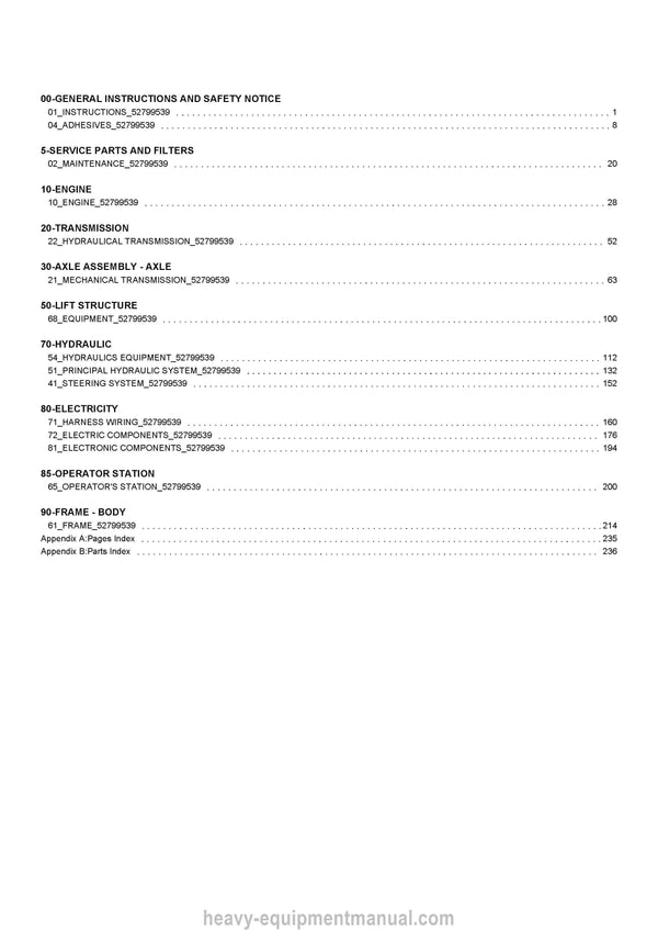 Gehl AL 320 P ST5 S1 AL 330 P ST5 S1 Articulated Loader (52799539) Parts Manual PDF