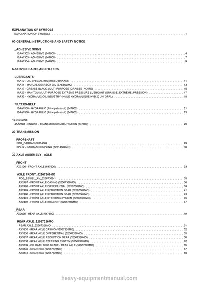 Gehl ATJ60 E RC 4RD S1 Mobile Elevating Platform (647800) Parts Manual PDF Download